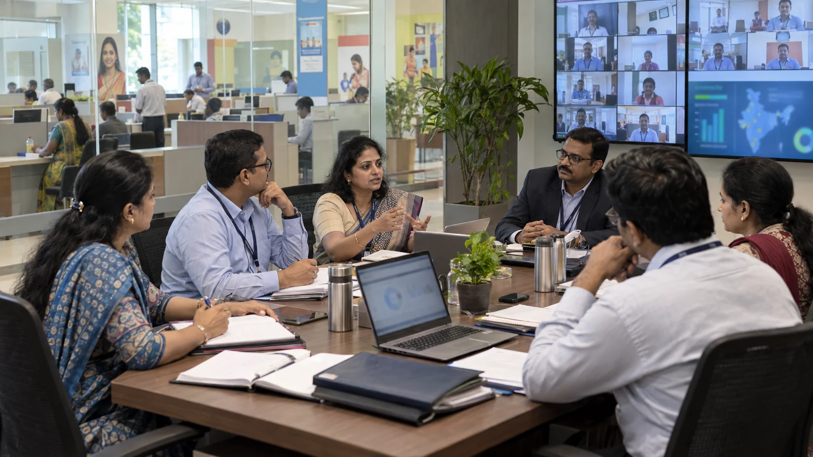 Indian NBFC leaders and HR specialists reviewing human-governance systems for a distributed branch network.